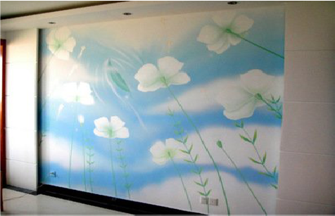 镇康画墙绘怎么画好白云的蓬松感？