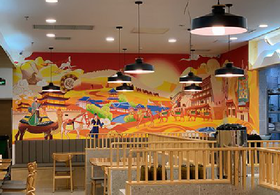 镇康商业空间彩绘介绍。