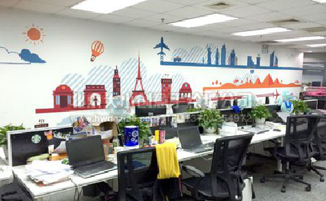 镇康教你设计办公室墙绘的方法。